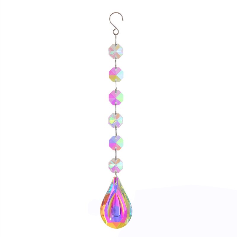 Carrillón de viento de cristal, campanas de viento, prismas de diamante, atrapasueños colgante, cortinas de ventana, decoración de jardín: 05 Wind Chime