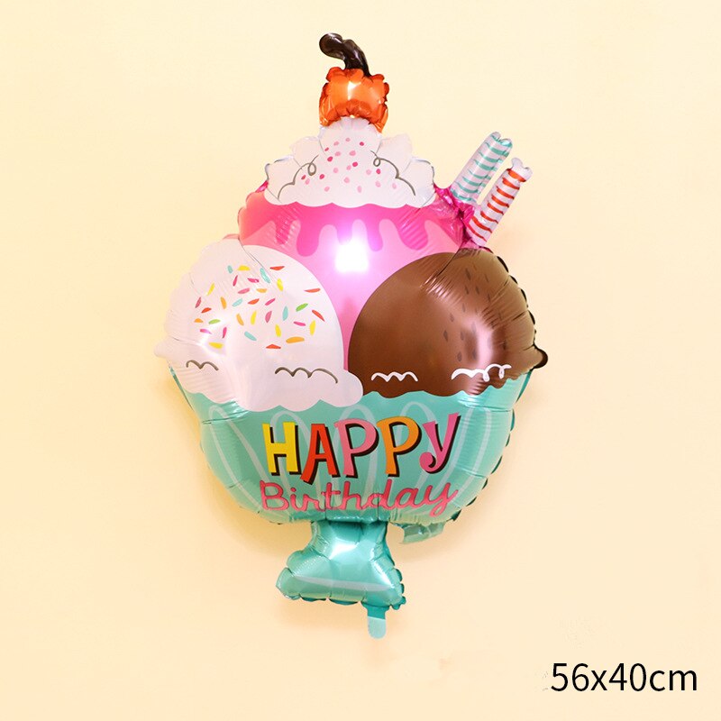 Rosa söt munk tema fest folie ballonger 32 tum nummer ballong barn födelsedagsfest dekorationer tecknad hatt