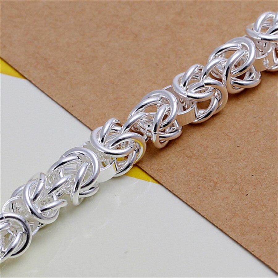 Bracelets en argent pour femmes et hommes, chaîne noble, bijoux à la , de fête de mariage, de noël, H073