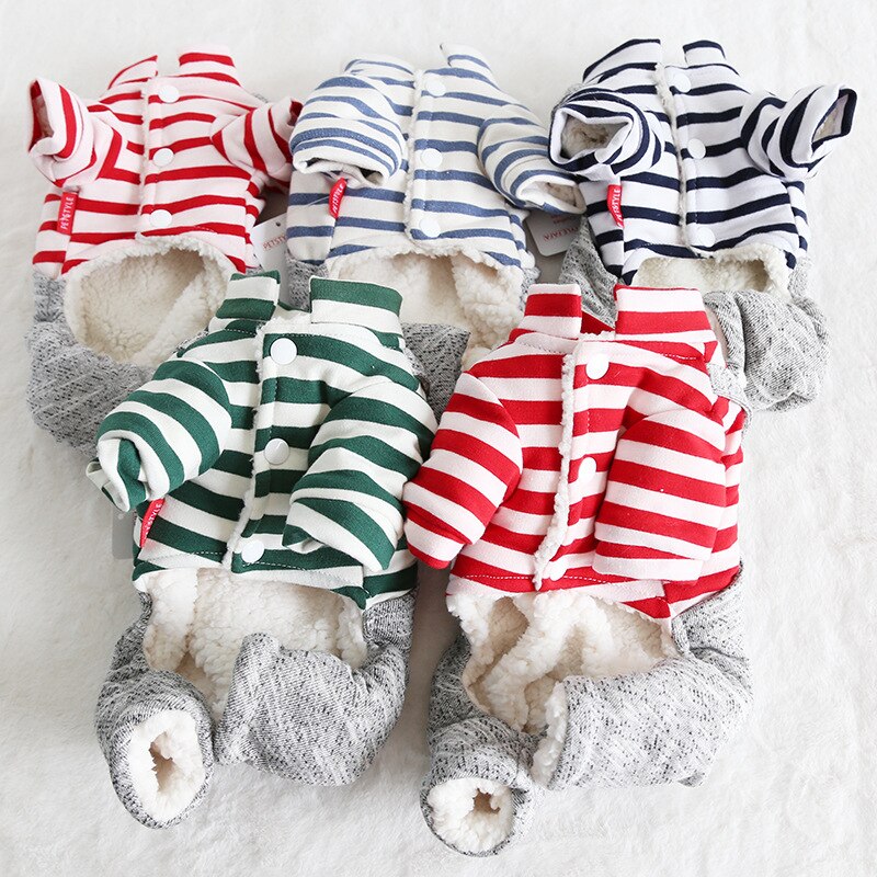 Vêtements d'ancre rayés pour animaux de compagnie, quatre pattes, cinq couleurs, tailles Xs à xl, au choix des produits pour animaux, automne et hiver