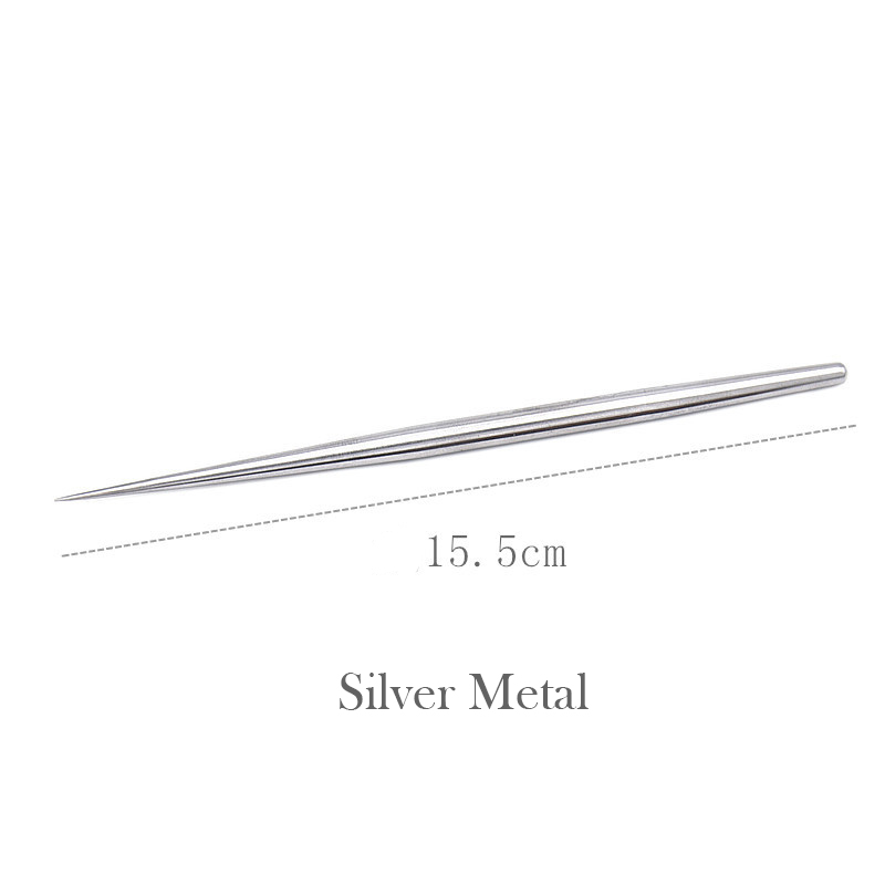 Palo para esculpir arcilla Redwood, herramienta de varilla de acero, aguja de arcilla polimérica, herramientas de tallado y modelado de madera, suministros para manualidades de bricolaje en relieve: N1 Silver Metal