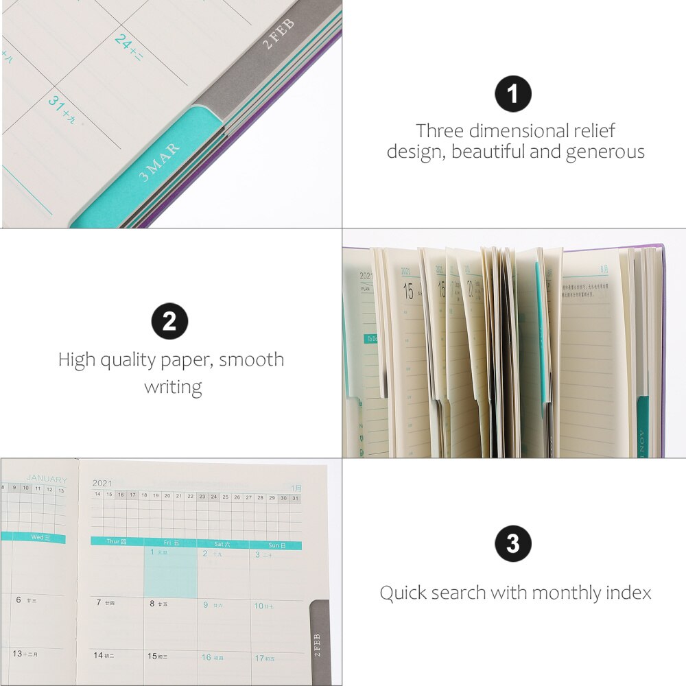 1pc Agenda Notepad Planning Notepad Schedule Handbook Writing Notebook