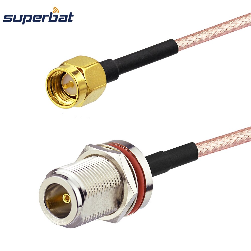 Superbat SMA Stecker auf N-Typ Femlae murmeln Schott O-Ring Stecker Zopf Koaxialkabel RG316 28cm für Drahtlose Antenne