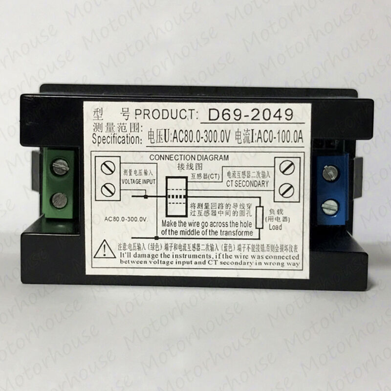 Ac 220V ~ 450V 230V 240V Digitale Lcd Led Voltmeter Panel Volt Amp Watt Combo Meter