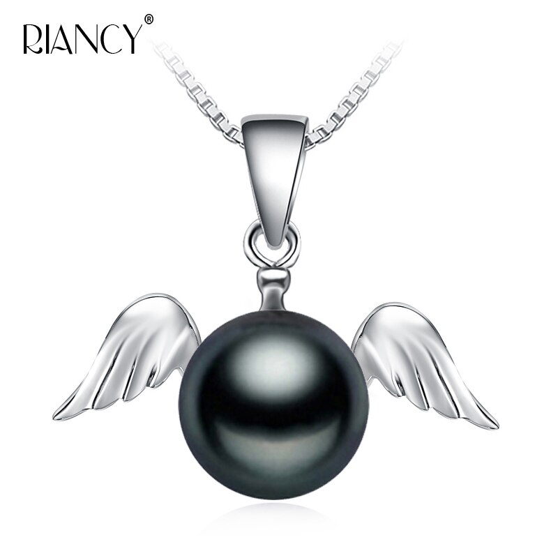 Natural Freshwater black Pearl Pendants For Women Necklace 45cm Cute elf pendants For gril wedding