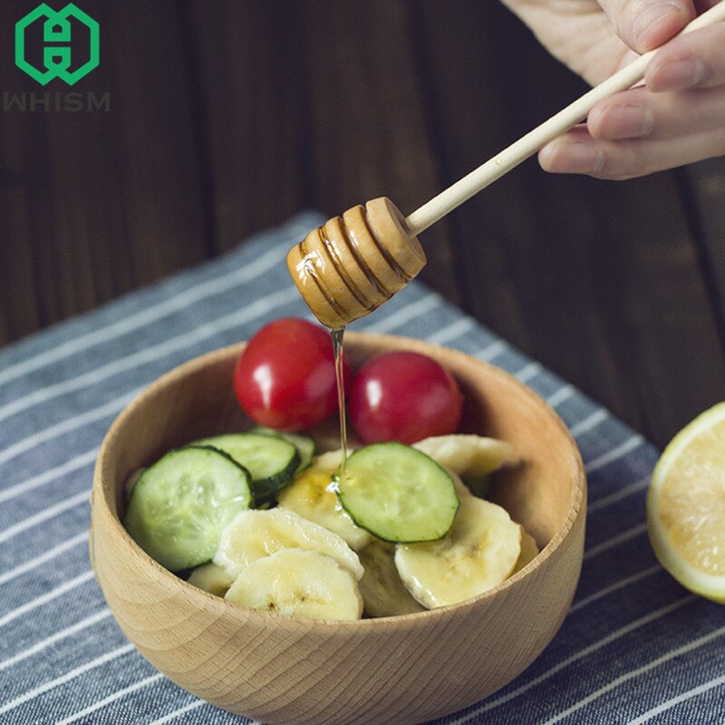 Agitadores de madera de 8/10cm para miel, Mini cuchara para miel, palitos, mango largo para tarro, palitos para coleccionar, accesorio para miel 10 Uds.