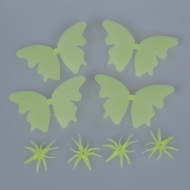 einstellen von 4 fluoreszierende phosphoreszierende schmetterling dekoration Art Zimmer Aufkleber nachtlicht