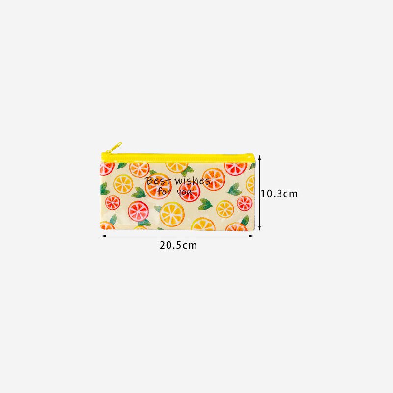 1pcs/lot Fruit Zipper pvc Pencil Case Pencil Bag Box school student Stationery