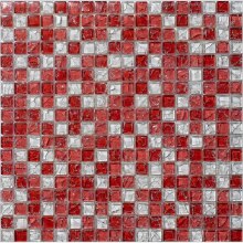 Crackle Red White Glass Wall Tile Mosaic Backsplash HYM027 Glass Mosaics Bathroom Tiles