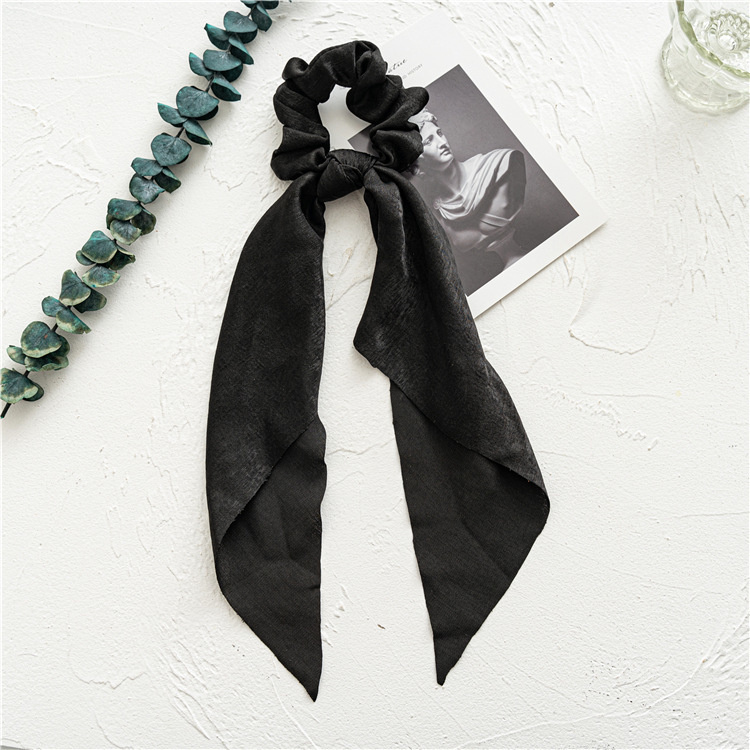 Floral Print Scrunchies Chiffon Bow Elastic Hair Bands Women Hair Ties Rubber Bands Ponytail Scarf Hair Accessories: Lavender