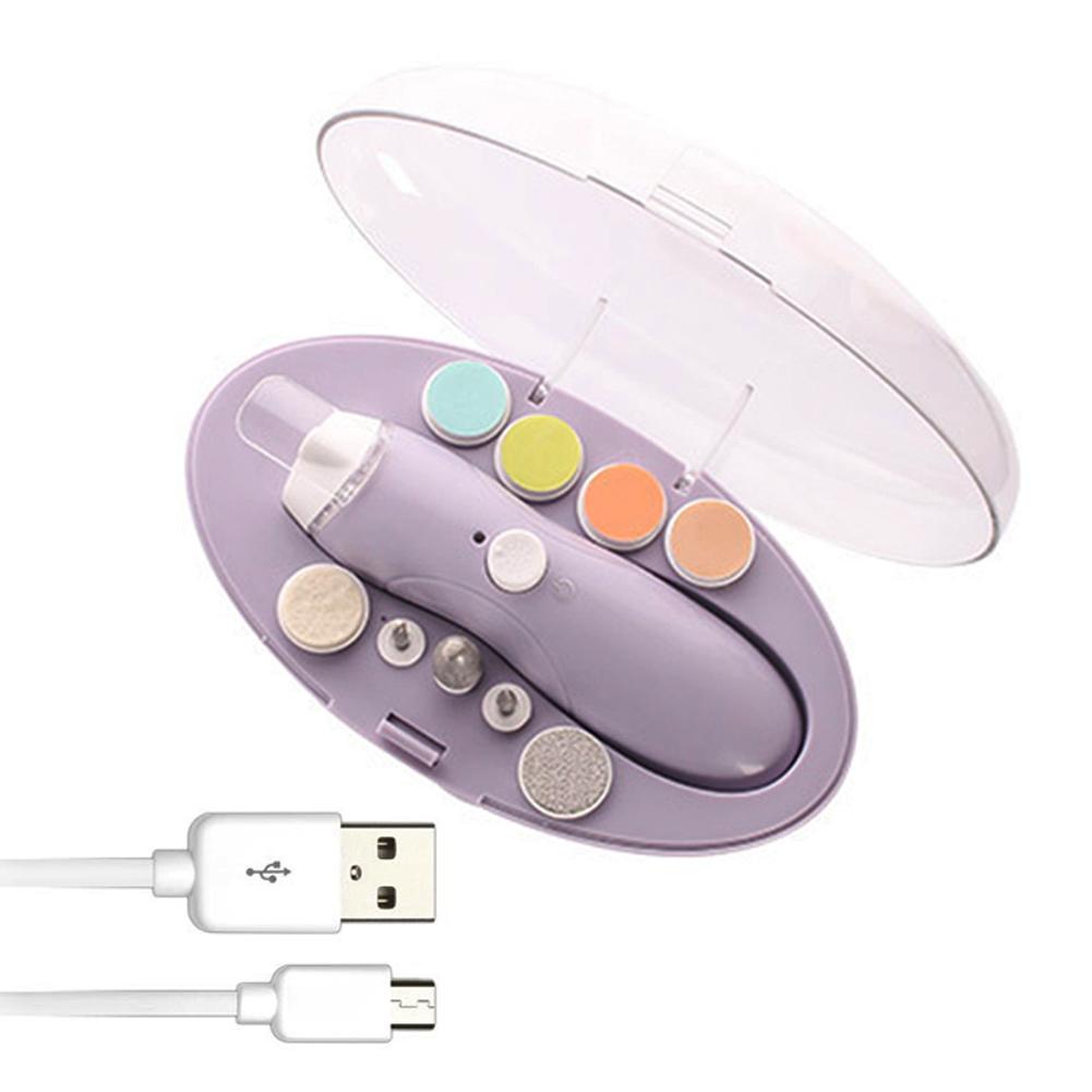 Lixa de Unhas Elétrica Prego Trimmer Manicure Set cortador de Unhas do bebê Cuidados Polonês Kit de Higiene Para animais Infantil Criança Crianças: Purple
