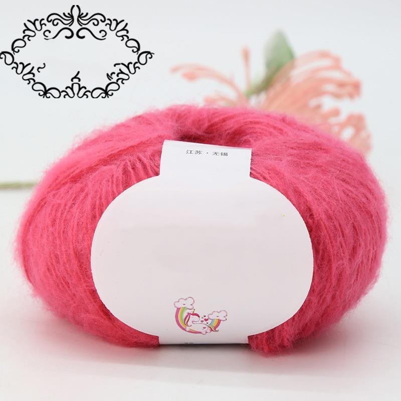 Hilo de Mohair, hilo de bola, hilo fino, suéter para bebés y niños, bufanda, chal, cableado, ganchillo, bolsa de Material tejido DIY: YELLOW