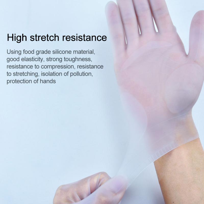 Une paire de gants en Silicone réutilisables imperméable résistant à l'huile haute élastique Nitrite gants cuisine jardin nettoyage gants ménagers