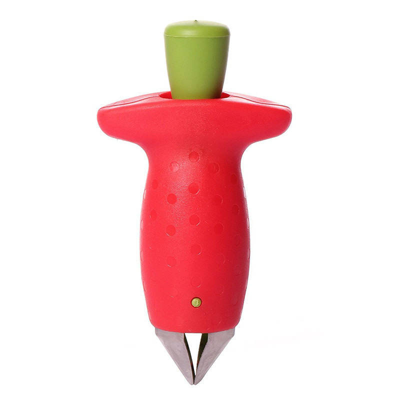 Utensilio para quitar hojas y Frutas de plástico de Metal, utensilio para quitar tallos de tomate, cuchillo para fresas, removedor de tallo, herramienta de cocina