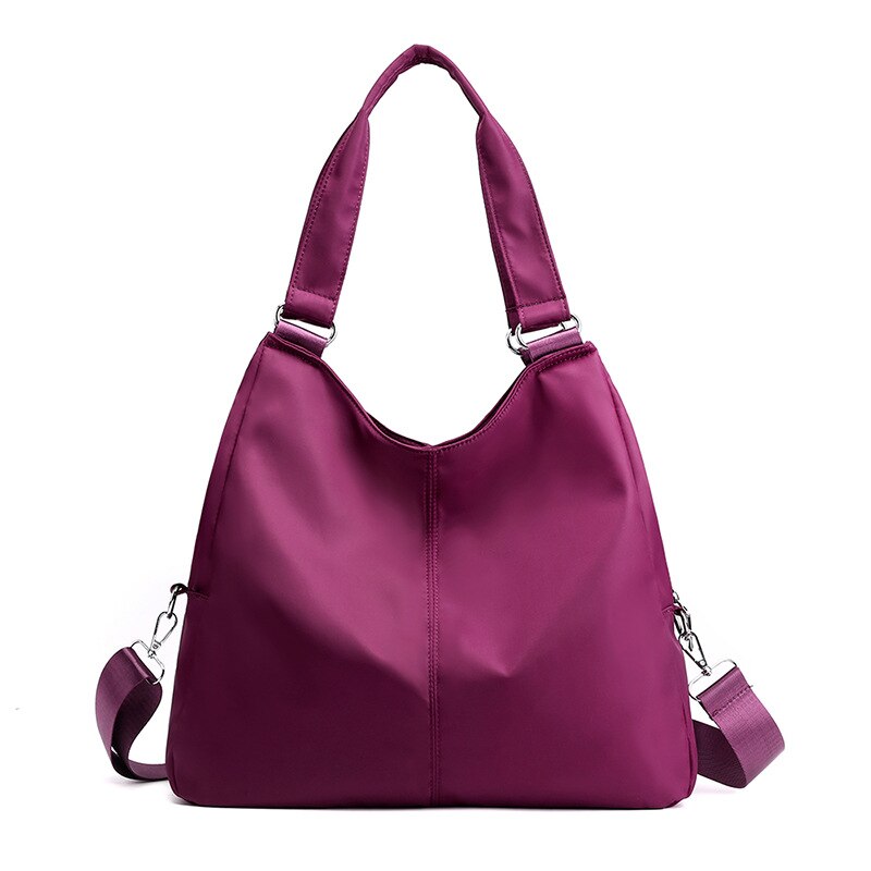 neue Casual Frauen Handtasche Wasserdichte Nylon Schulter Tasche Gute Tragen-beständig Big Tote Messenger Taschen: plum