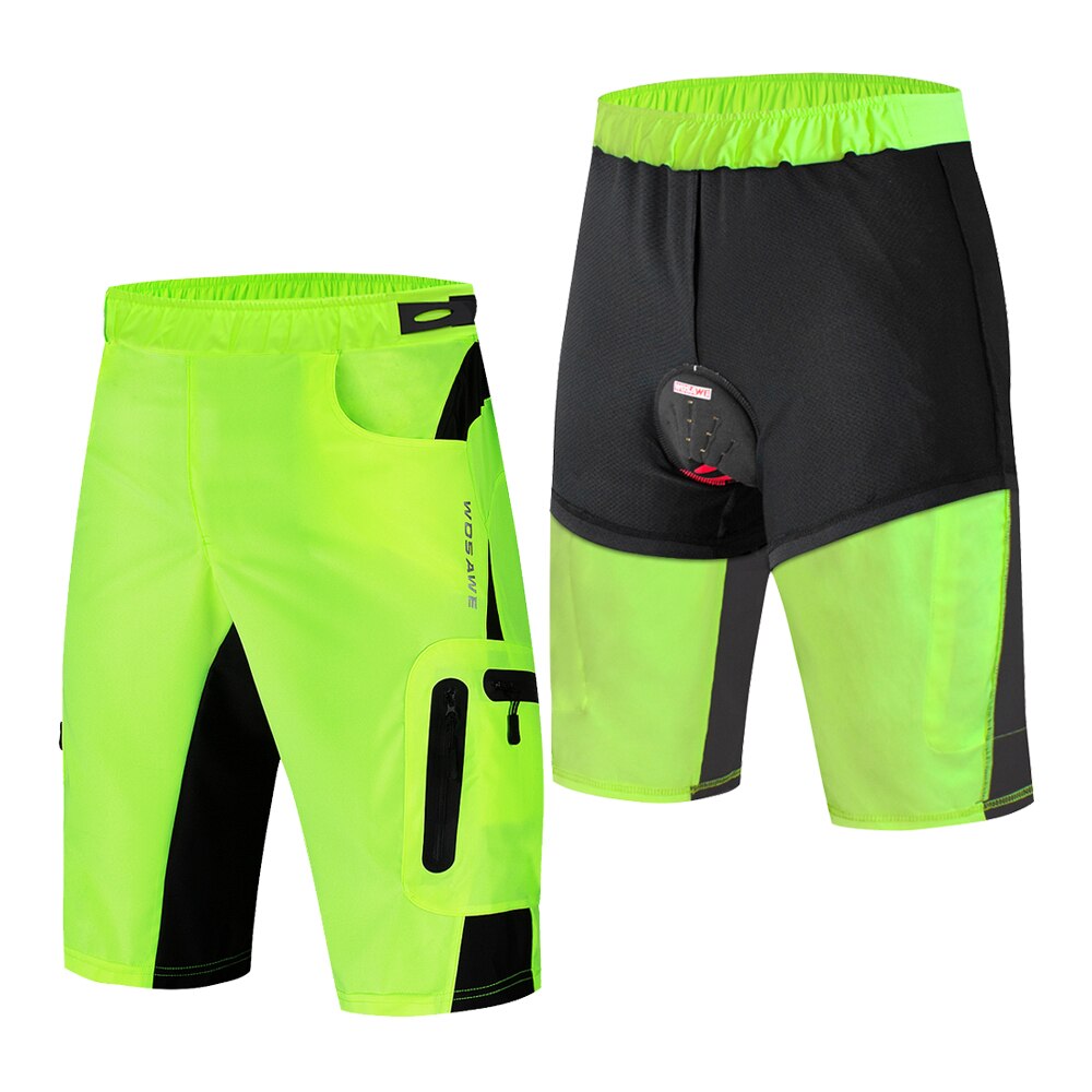 Pantaloncini Da Ciclismo Uomo WOSAWE Con Imbottitura, Neri, Traspiranti E Rapidi Asciugatura