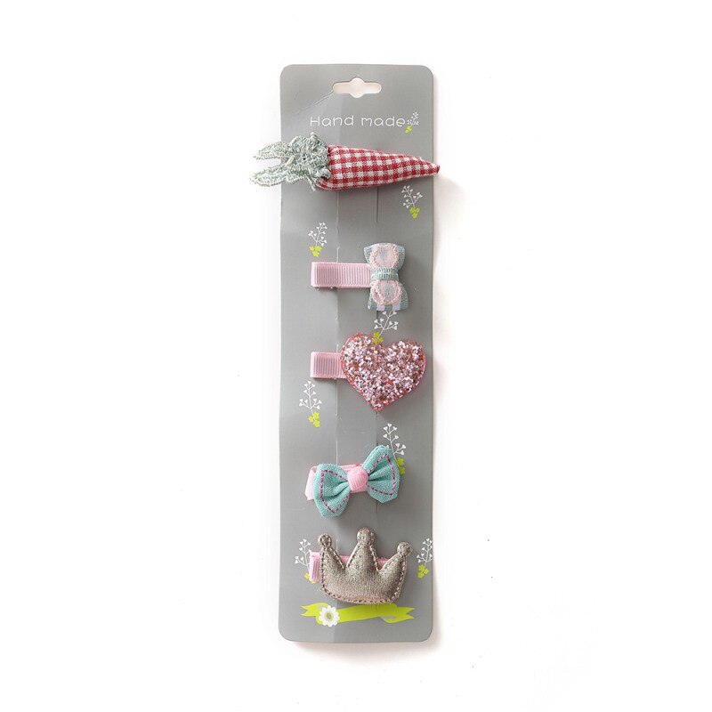 5pcs/set Kids Child Baby Girl Cute Cartoon Hair Clips Bow Hairpin Headband Headwear Accessories: A1