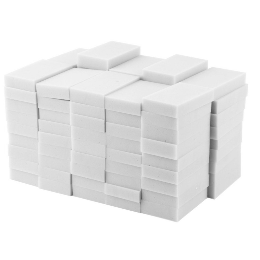 100Pcs/lot White Magic Sponge Cleaner Eraser Multi-functional Cleaner Melamine Sponge for Kitchen Bathroom Cleaning 100x60x15mm