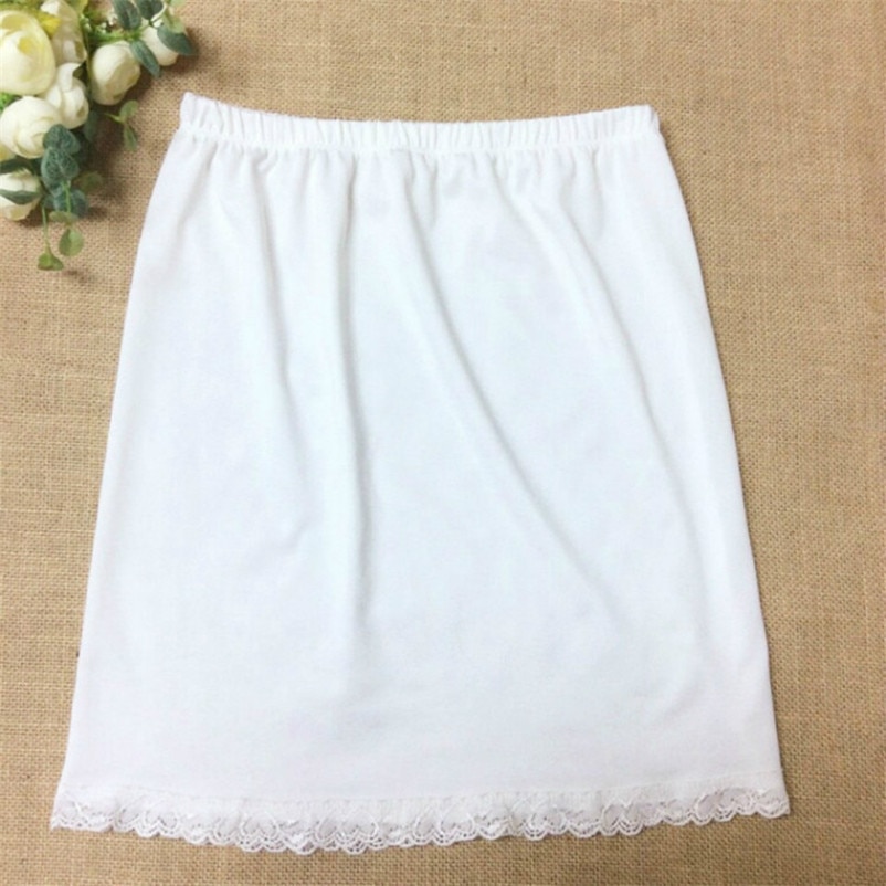 cotton underskirt women petticoat lace underskirt girl mini half slip femme short mini inner skirt jupon femme sexy clothes: white lace