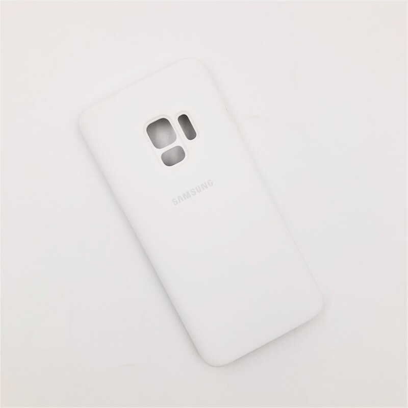 Samsung Galaxy S9 Plus 100% Original Flüssigkeit Silikon Fall Seidig Weich-Touch Zurück Abdeckung Für Galaxy S 9/ s9 Plus/S9 + Telefon Shell: For Galaxy S9 / White