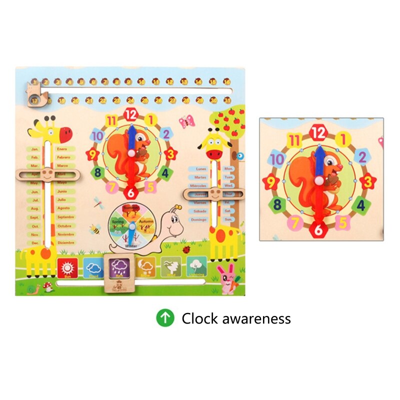 Educatief Speelgoed Voor 3 Jaar Oud, Leren Klok Voor Kinderen, Alle Ongeveer Vandaag Board, onderwijs Tijd Maandelijkse Kalender, Houten Speelgoed Mon