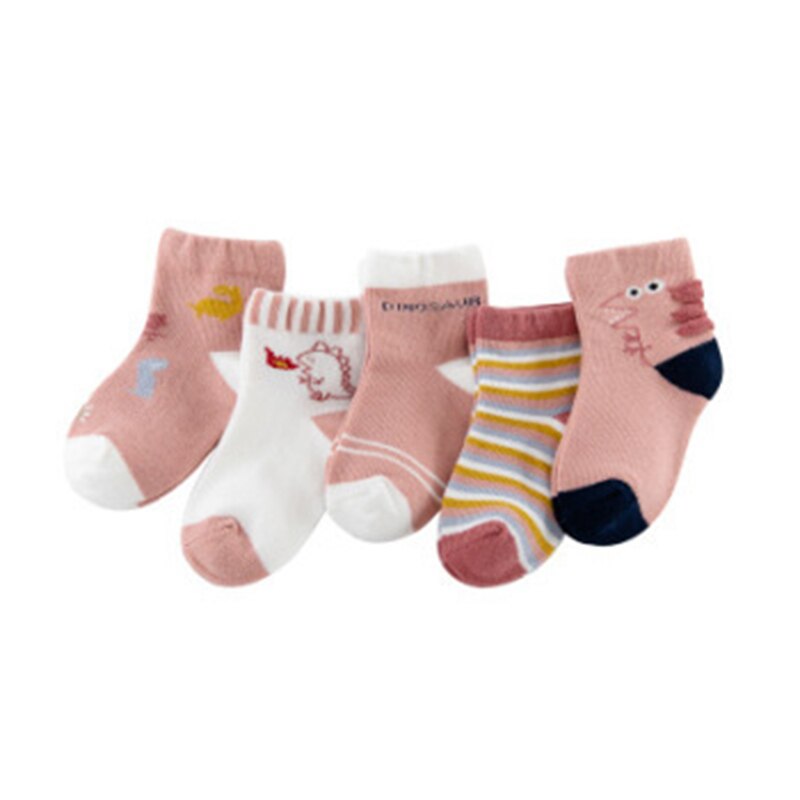 5 paires/lot chaussettes bébé automne hiver chaussettes en coton pour filles garçons dessin animé animaux chaussettes de sol: Style 1