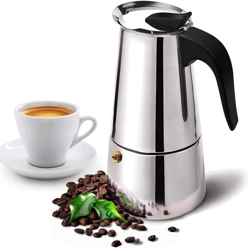 Rvs Moka Koffie Pot Espresso Percolator Draagbare Koffiezetapparaat Pot Percolator Drinken Tool Koffiekan Latte Kookplaat