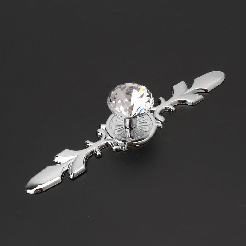 Zinklegering Diamant Kristal Handvat Europese Minimalistische Transparant Kristal Enkel Gat Kast Kledingkast Deurklink Glas Boor H