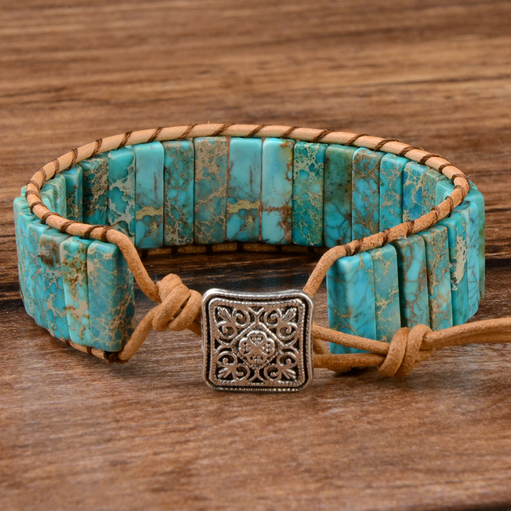 Chanfar Stijl Multicolor Natuurlijke Gem Lederen Tibetaanse Gypsy Kralen Verstelbare Armband Voor Mannen En Vrouwen