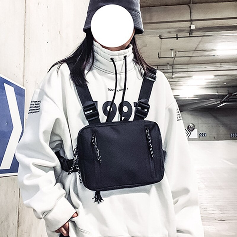 Heren hiphop borsttas dames street borsttas industriële trend coole mannen en vrouwen borsttas vesttas