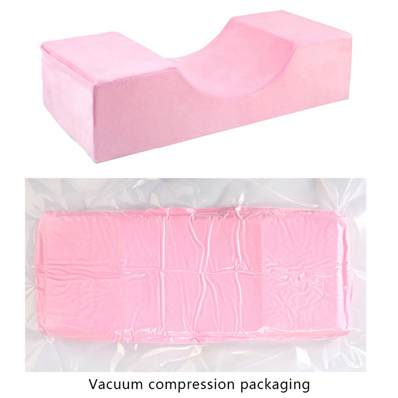 Almohada de espuma viscoelástica para el cuello, cojín suave para Injerto de pestañas, extensión de pestañas con bolsillo, salón de maquillaje: Negro