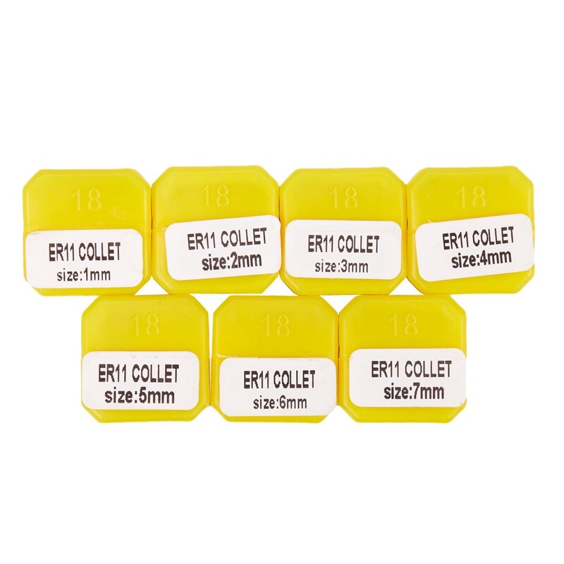 7Pcs 1-7Mm ER11 Collet Chuck Tool Bits Holder Spring Collet With 10Pcs Pcb Milling Cutter 1Mm Fish Tail Milling Cutter