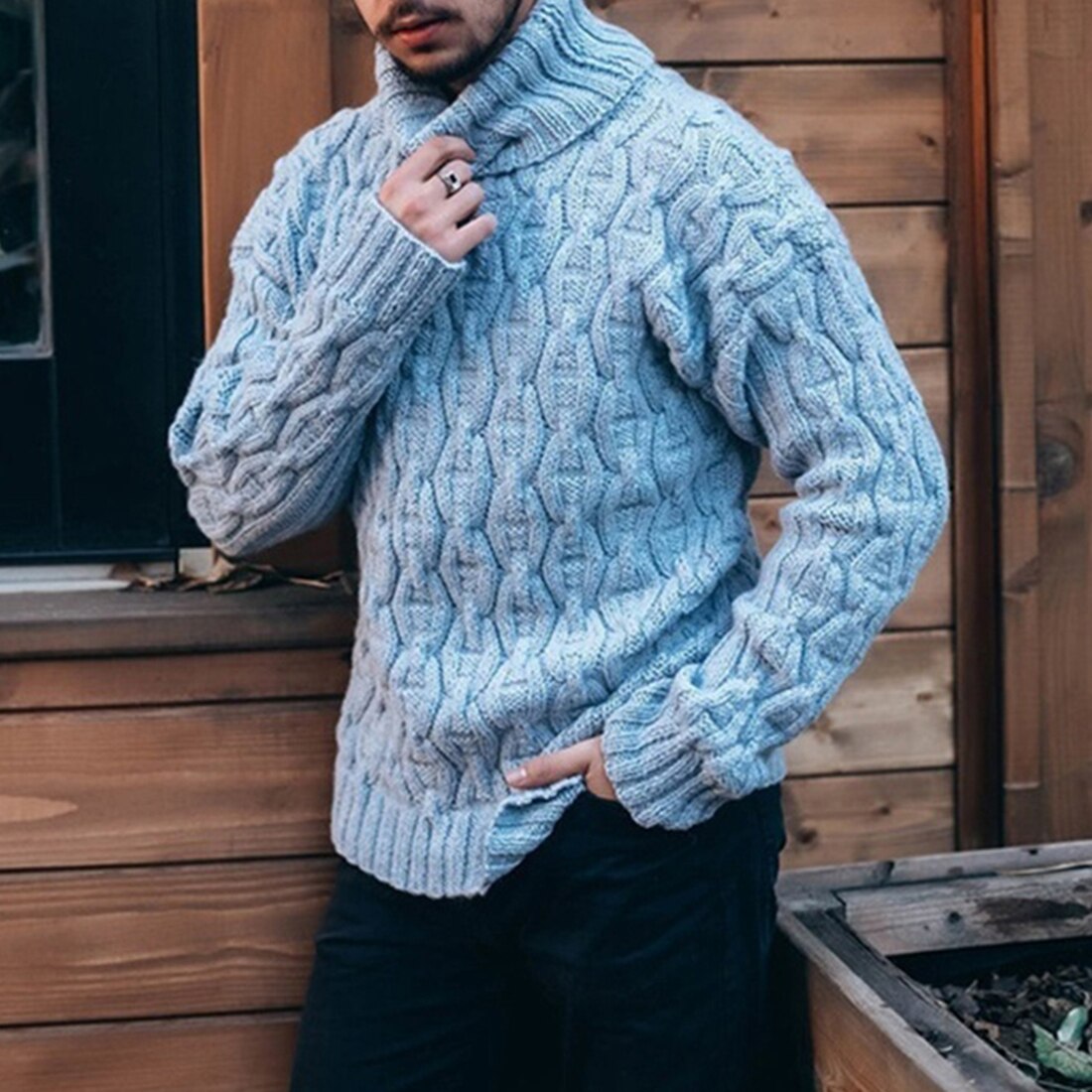 Heren Trui Coltrui Dikke Warme Heren Truien Wollen Trui Hoge Schildpad Hals Casual Solid Sweter Pull Homme