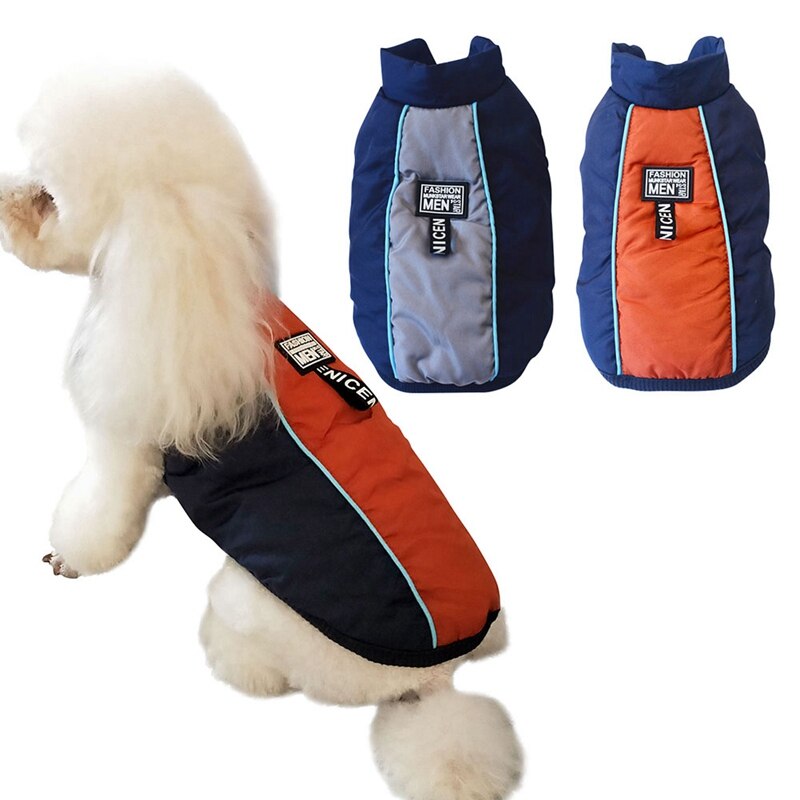 Hvalpekattejakke polstret bomuldstøj vandtæt kæledyr kostume klud hundeklud vest sele til lille mellemstore hundehvalp frakke