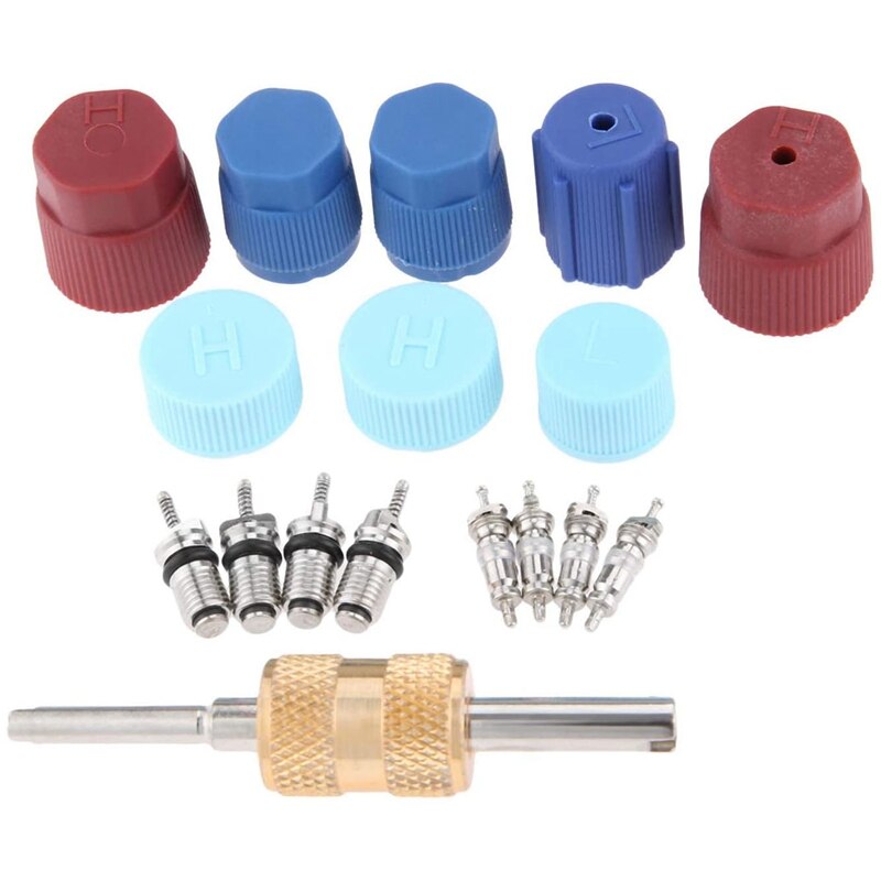 17Pcs Air Conditioning Valve Core Kit Valve Cores ... – Grandado