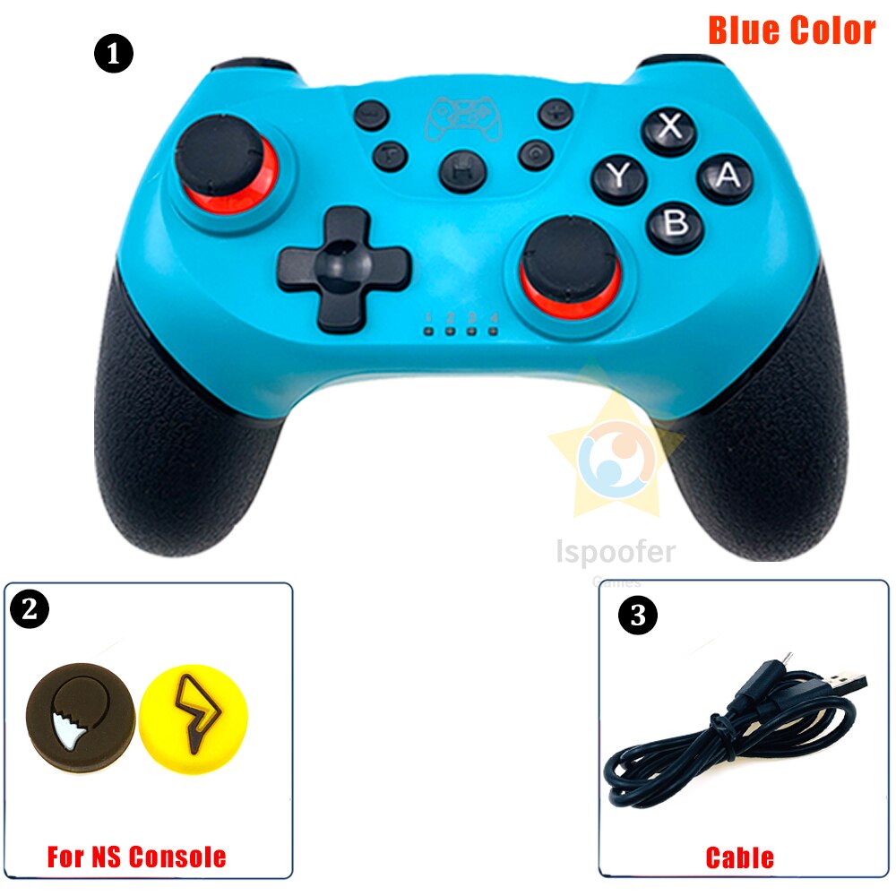 Wireless Bluetooth Gamepad For Nintend Switch Pro NS-Switch Pro Game Joystick Console for Switch Control with 6-Axis Handle: Blue 3IN1