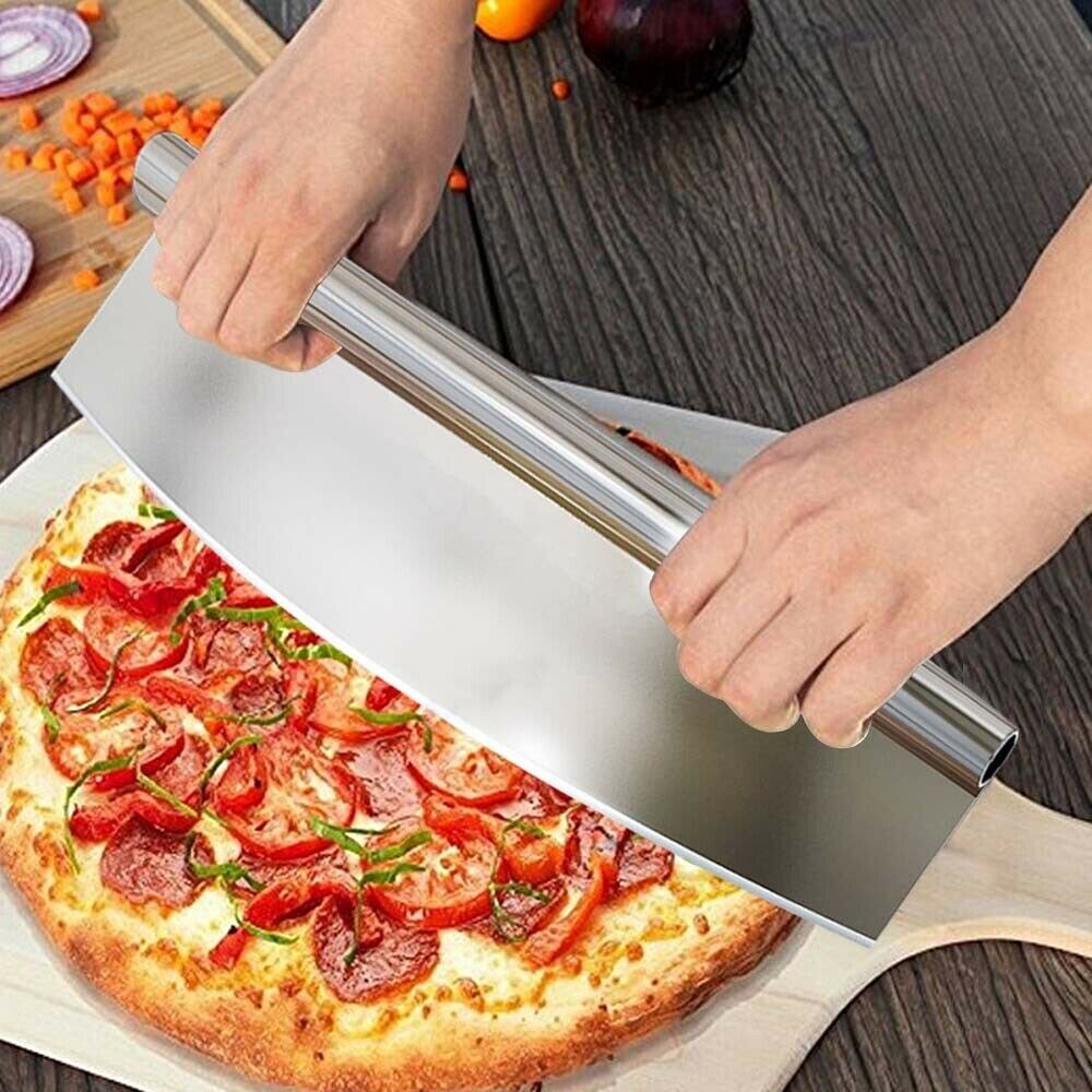 32cm Pizza Cutter Wheel Knife Sharp Rocker Blade Bake Pastry Spatula Dough Cutter Half Moon Scraper Baking kitchen Cookie Tool