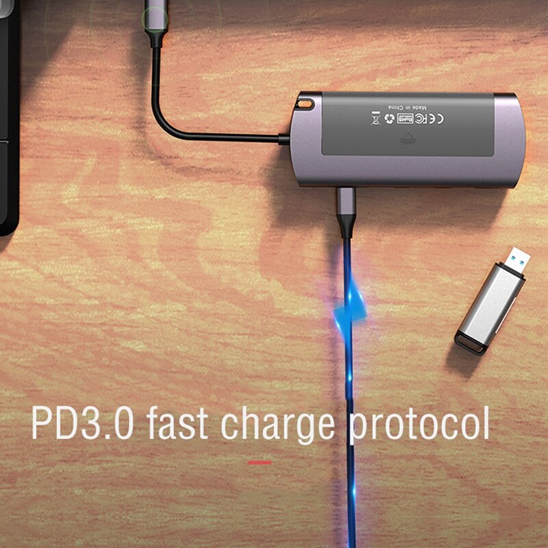 USB 3,1 Docking Bahnhof mit Festplatte Kasten, unterstützung M.2NGFF fest Zustand Festplatte mit PD Schnelle Ladung-/RJ45/HDMI Schnittstelle