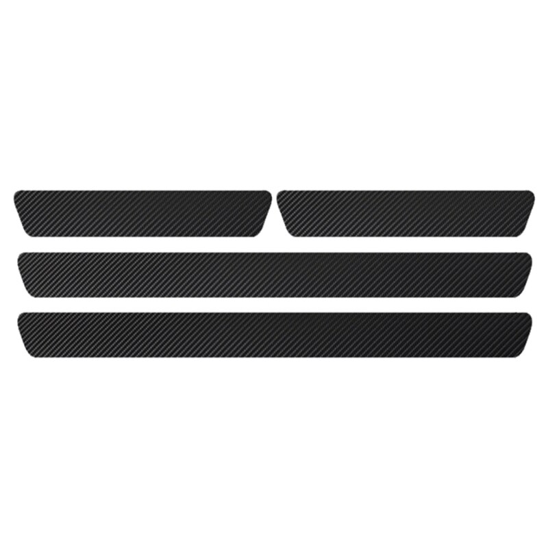 4pcs Auto Outer Door Sill Protector Pedal Scuff Plate Carbon fiber stickers For Toyota Hilux car sticker Accessories: Default Title