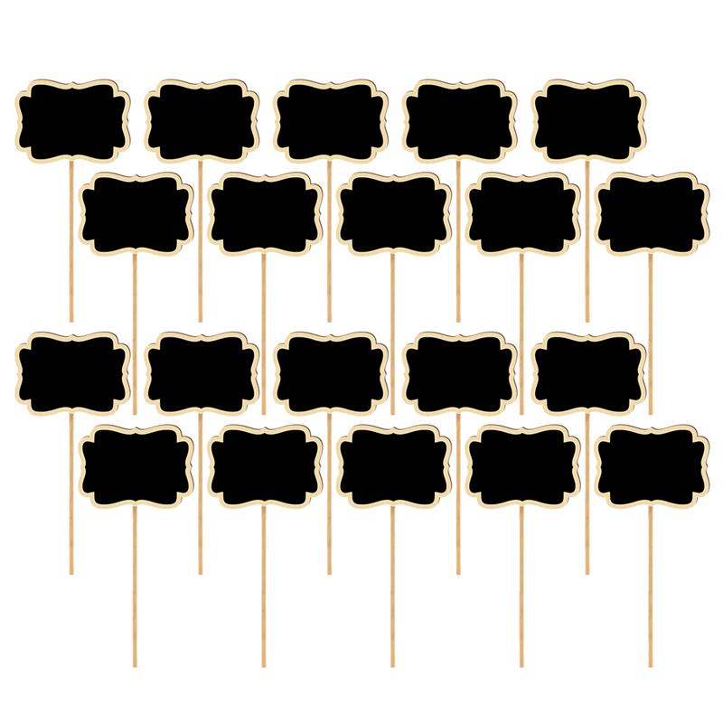 20 pièces tableau noir Toppers en bois tableau d'affichage tableau noir signes plantes de jardin étiquettes marqueurs de jardin étiquette