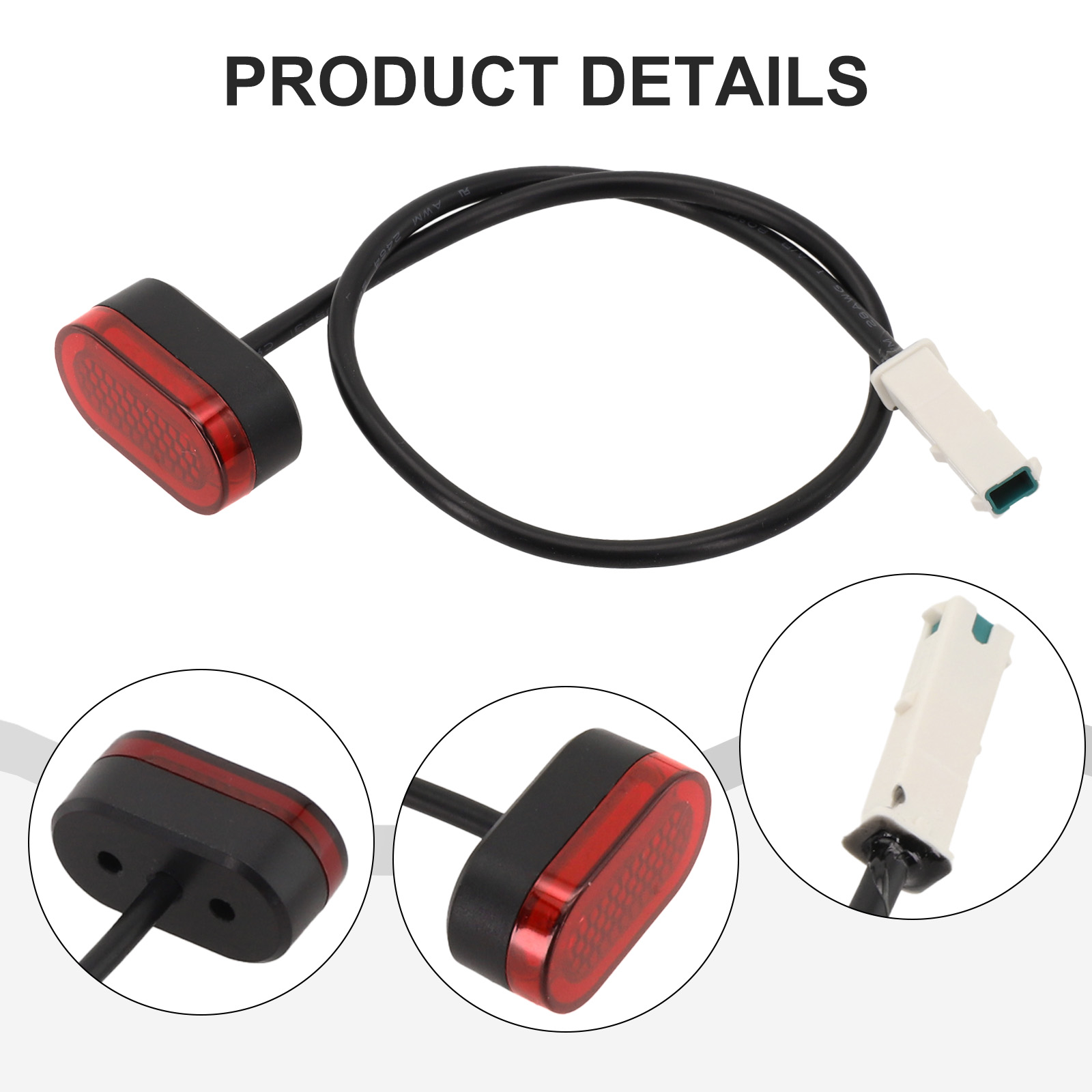 Baglygte til løbehjul, el-løbehjulstilbehør, køresikkerhed, køresikkerhed, enkel struktur, slidstærk, nem at installere