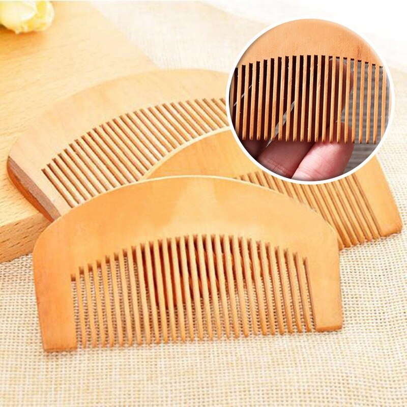 Practical Natural Wide Tooth Peach Wood No-static Massage Hair Mahogany Comb Make Up Tools Maquiagem 1Pc