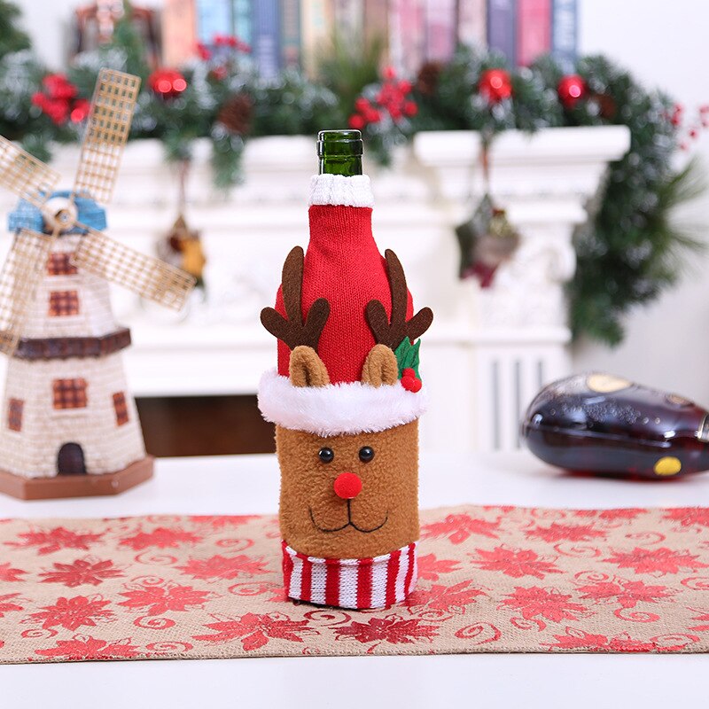 Christmas theme Bottle Wine Cover Bag,Snow Man Wine Bottle Wrapper Xmas Home Decor: 10