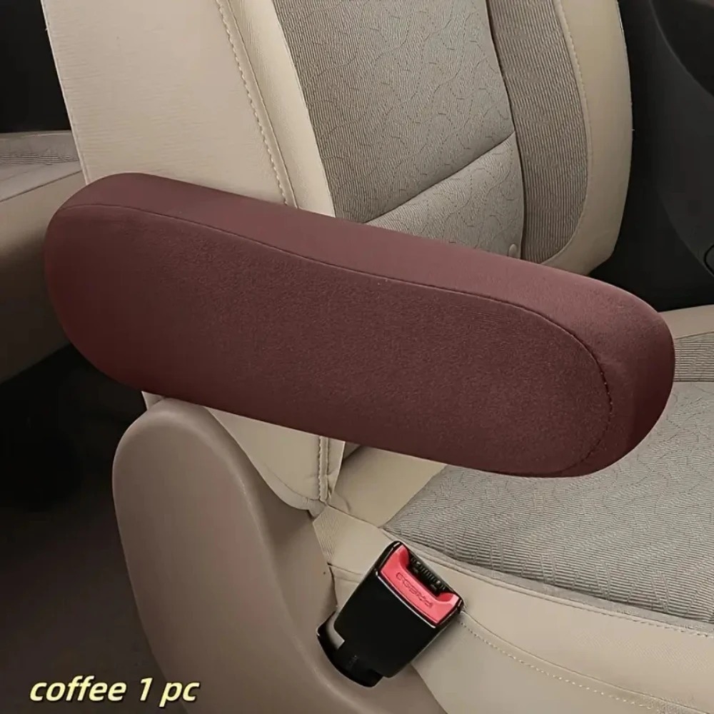 1PC Car armrest cover universal truck small armrest cover cloth easy to clean interior modification truck supplies protection: Chocolate