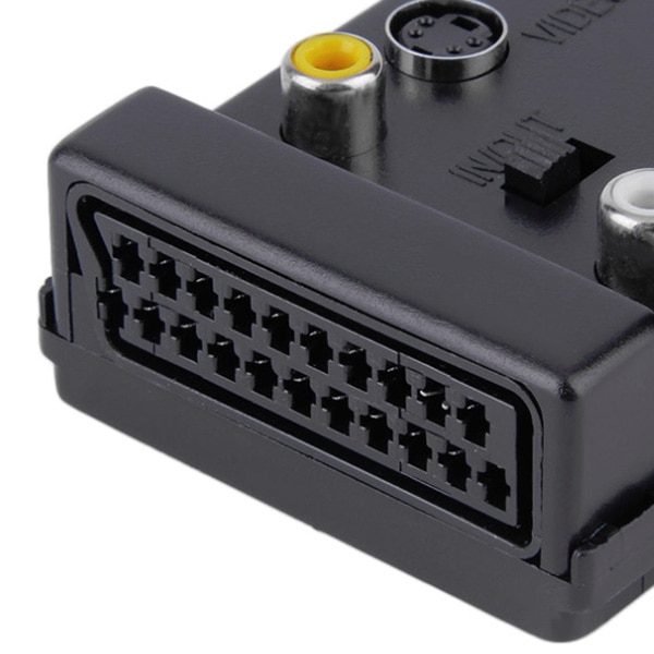 Newest Switchable Scart Male to Female S-Video 3 RCA o Adapter Convector