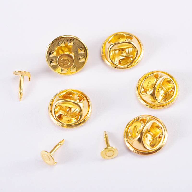 Broche fermoir papillon en cuivre 20/50 pièces, porte-Badge, bouchon arrière, bricolage, Base de bijoux: Gold Pins Cap / 20 sets