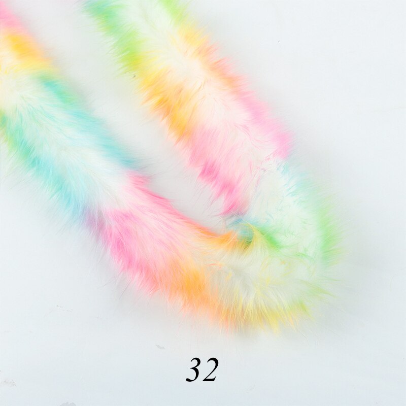 1M Kunstmatige Wasbeer Vossenbont Tapes Faux Konijnenbont Pluizige Kostuum Accessoires Luxe Warm Diy Naaien Tapes Voor Kledingstuk schoen Zak: 32