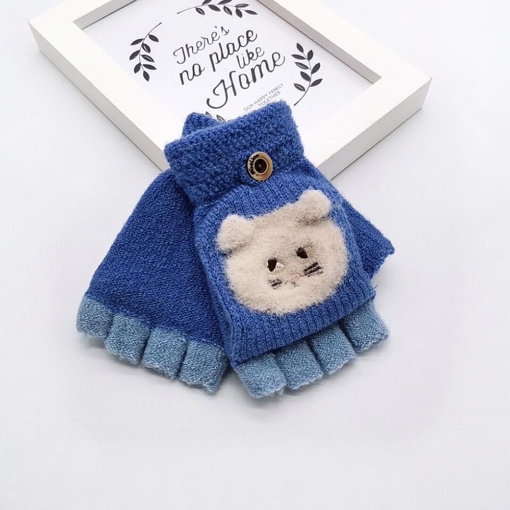 hotest warm socks Toddler Baby Winter Warm Knitted Convertible Flip Top Fingerless Mittens Gloves: blue