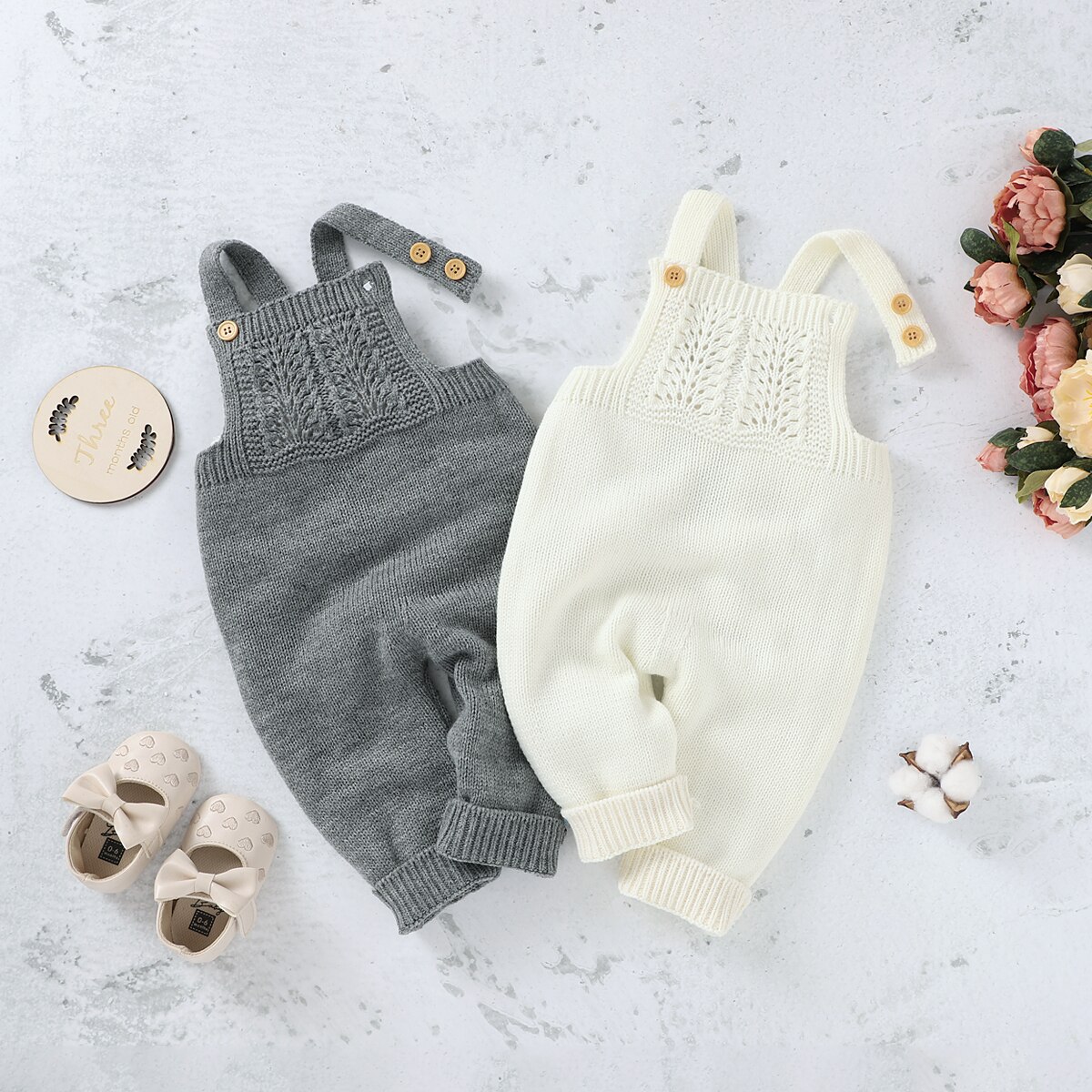 0-24M Infant Baby Girl Boy Jumpsuit Knited Tops Sleevless Solid Backless Romper Winter Autumn Overalls One Piece