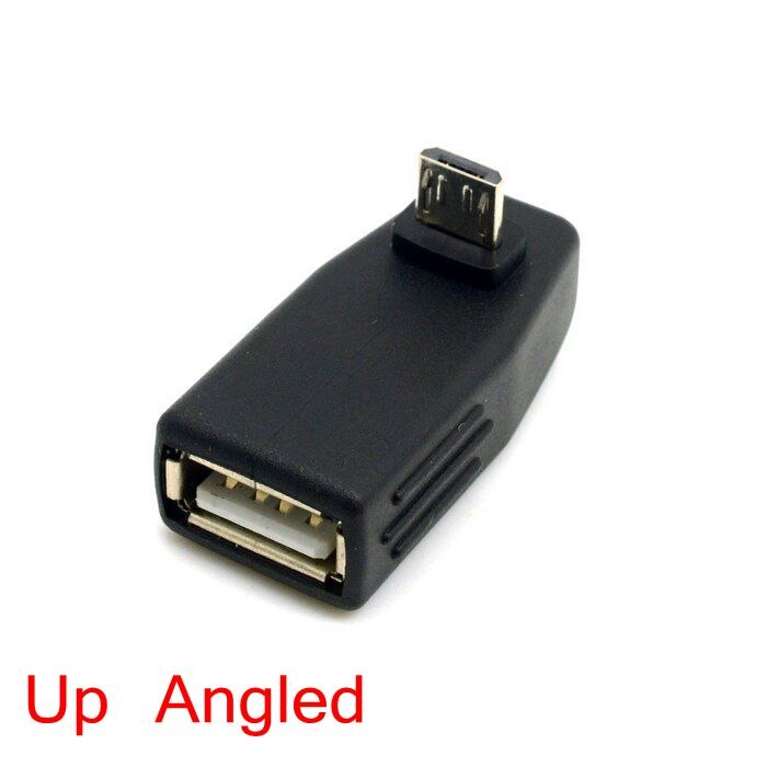 Left & Right & Up & Down Angled Micro USB male to USB 2.0 female Host OTG adapter Connector